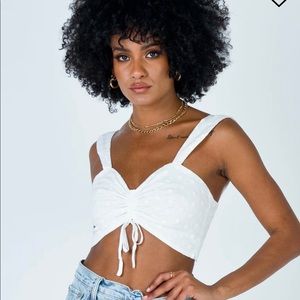 White eyelet tank top